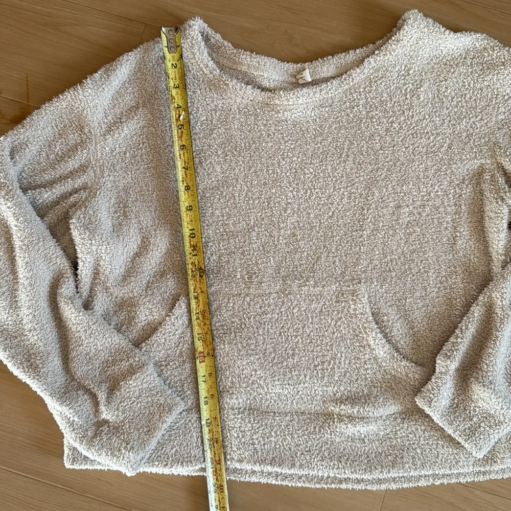 REWASH WOMEN BEIGE TEXTURED POCKETED LONG SLEEVE CREW NECK TOP AND PANTS SIZE XL